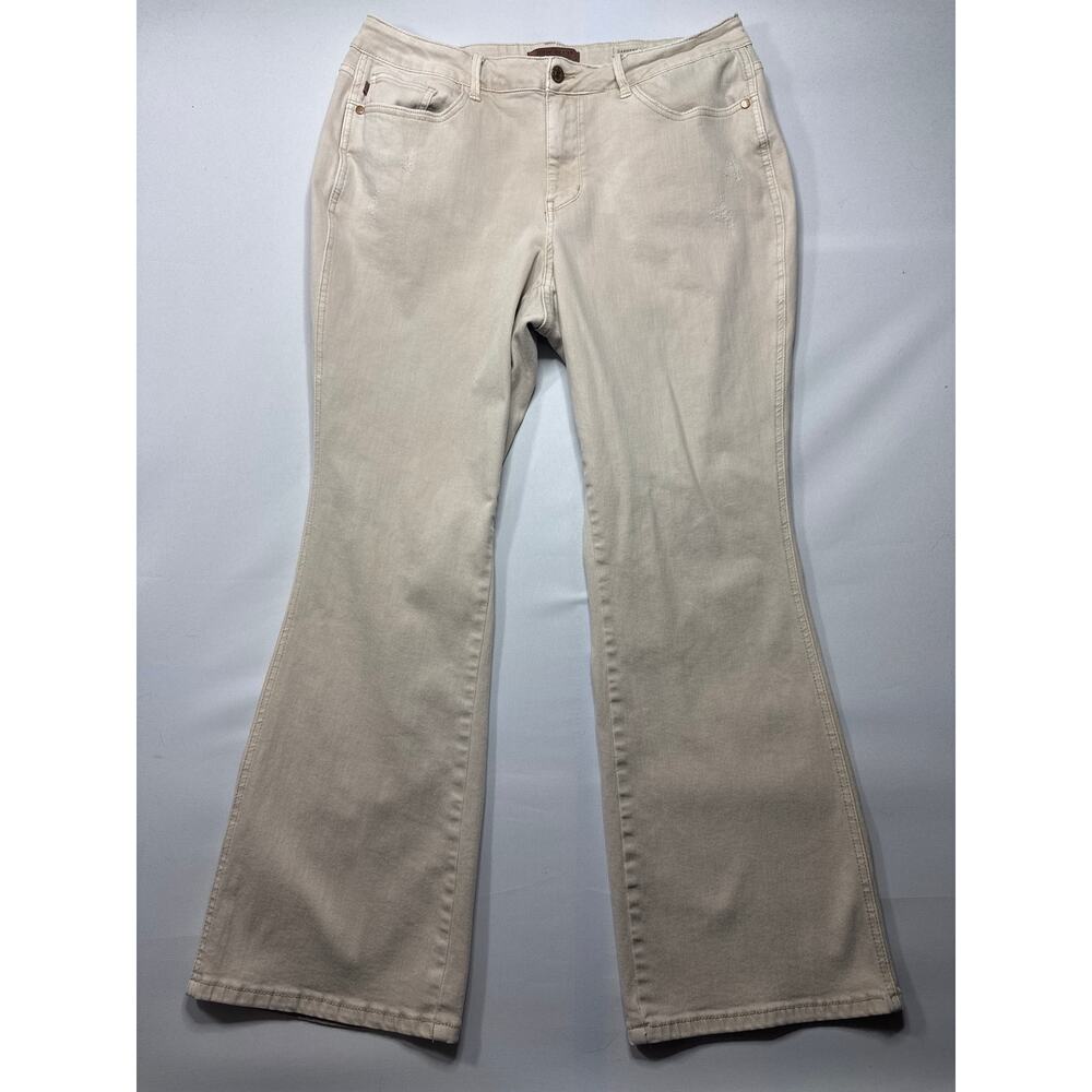 Judy Blue Women's Bootcut Cream Stretch Jeans - Size 18W (34x31)
